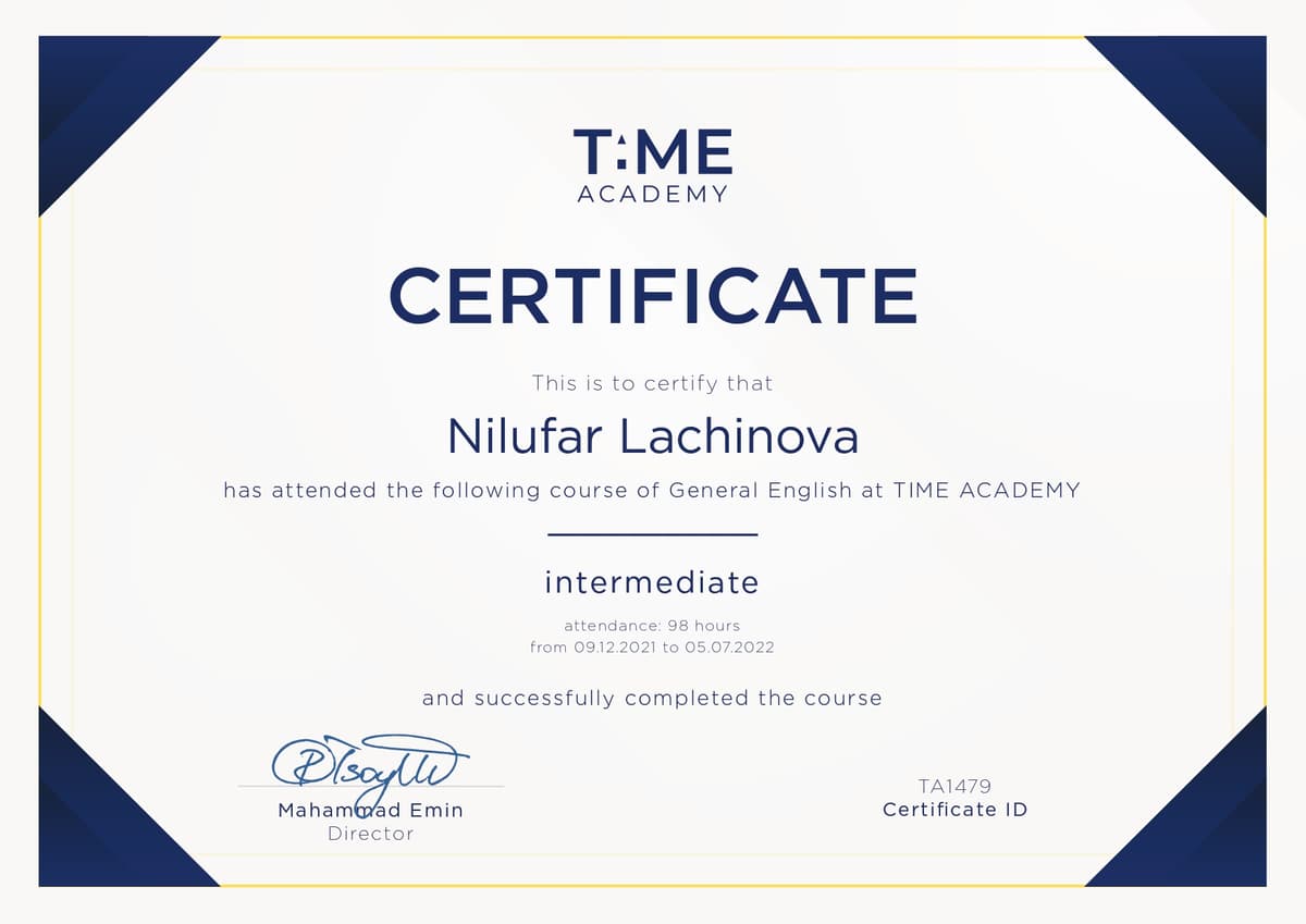 certificate